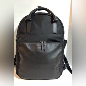 Lo & Sons rowledge Black nlyon/ leather leather Backpack